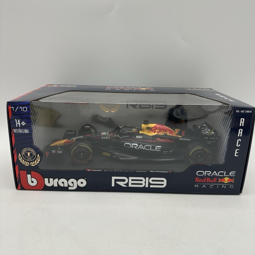 Bburago 1:18 Oracle Red Bull Racing RB19 #1 Max Verstappen (Abu Dhabi GP) New
